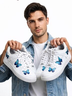 Nike Air Firce Custom Butterfly Sneakers 9